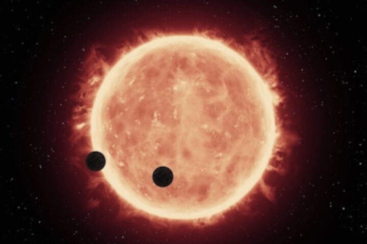 NASA Hubble Space Telescope, an-artists-impression-of-two-planets-in-front-of-a-star
